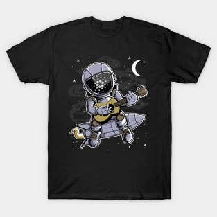 Astronaut Guitar Cardano ADA Coin To The Moon Crypto Token Cryptocurrency Blockchain Wallet Birthday Gift For Men Women Kids T-Shirt